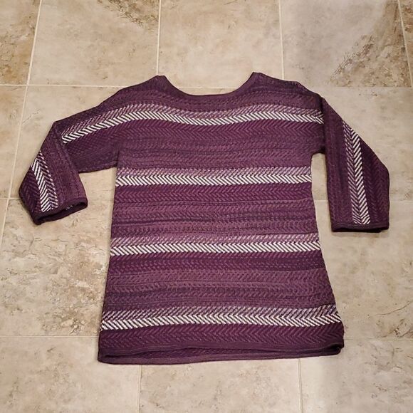 Chaps denim purple striped sweater - Picture 3 of 6